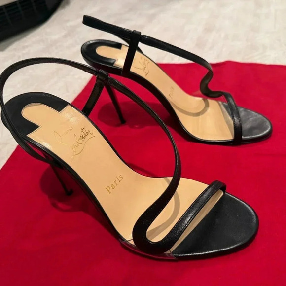 AUTHENTIC Black Rosalie 100mm, Christian Louboutin, Size 37  (Not For Bundle) - Picture 2 of 12